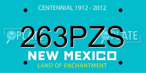 263PZS New Mexico License Plate