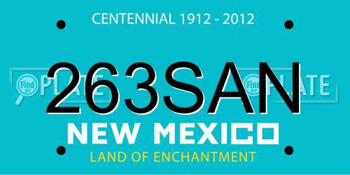 263SAN New Mexico License Plate