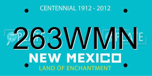 263WMN New Mexico License Plate