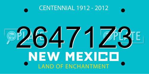 26471Z3 New Mexico License Plate