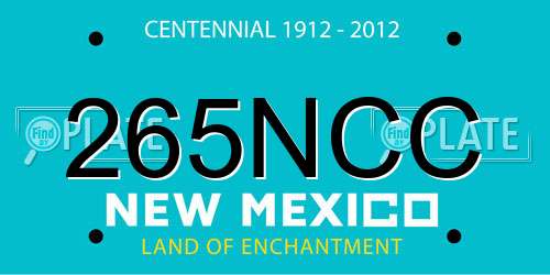 265NCC New Mexico License Plate