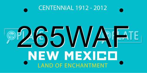 265WAF New Mexico License Plate