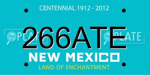 266ATE New Mexico License Plate