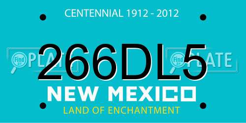 266DL5 New Mexico License Plate