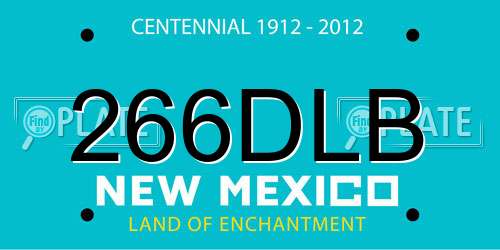 266DLB New Mexico License Plate
