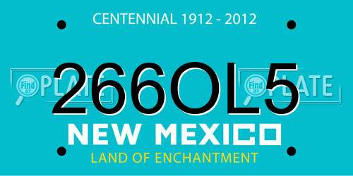 266OL5 New Mexico License Plate