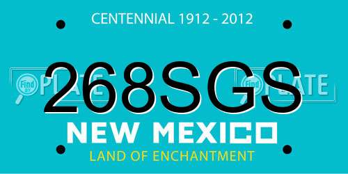 268SGS New Mexico License Plate
