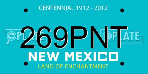 269PNT New Mexico License Plate