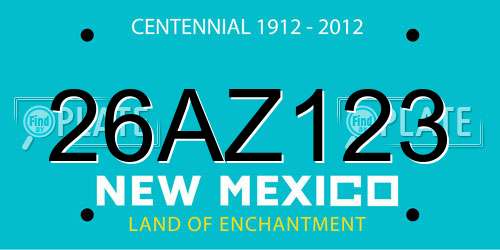 26AZ123 New Mexico License Plate