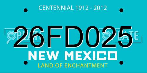 26FD025 New Mexico License Plate