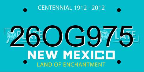 26OG975 New Mexico License Plate