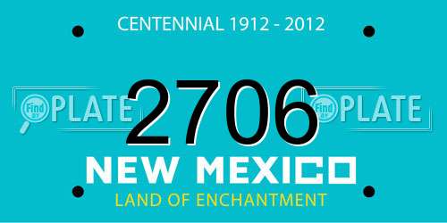2706 New Mexico License Plate