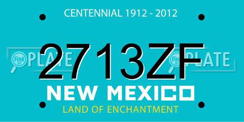 2713ZF New Mexico License Plate