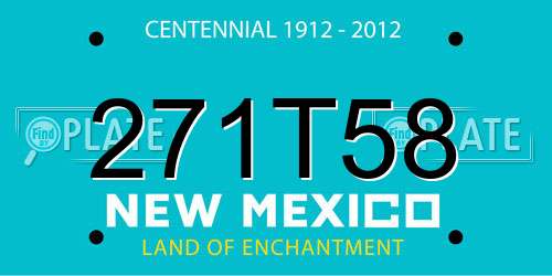271T58 New Mexico License Plate