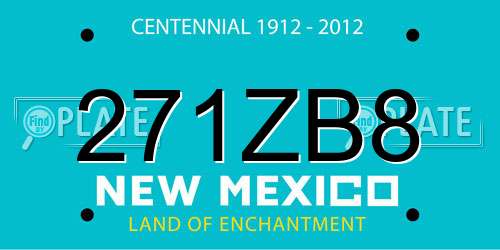 271ZB8 New Mexico License Plate