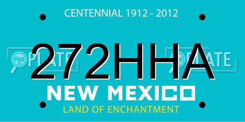 272HHA New Mexico License Plate
