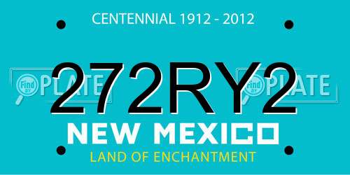 272RY2 New Mexico License Plate
