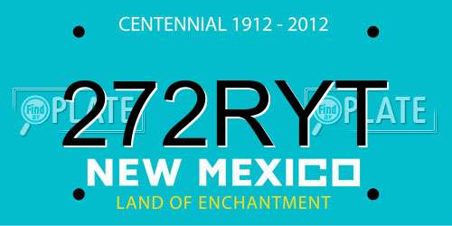 272RYT New Mexico License Plate