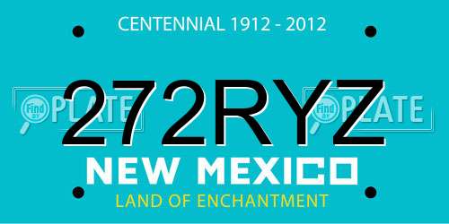 272RYZ New Mexico License Plate