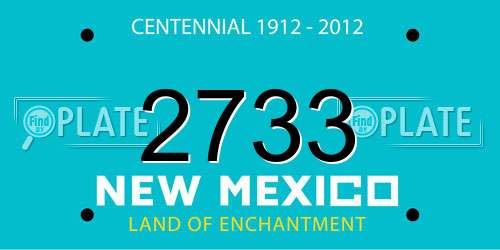 2733 New Mexico License Plate
