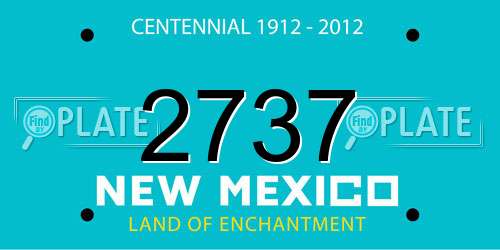 2737 New Mexico License Plate