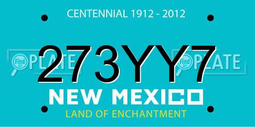 273YY7 New Mexico License Plate