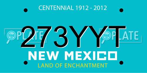 273YYT New Mexico License Plate