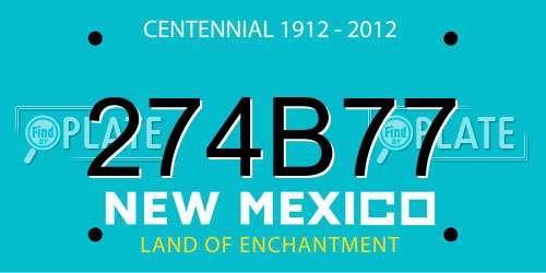 274B77 New Mexico License Plate
