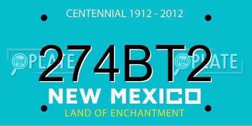 274BT2 New Mexico License Plate