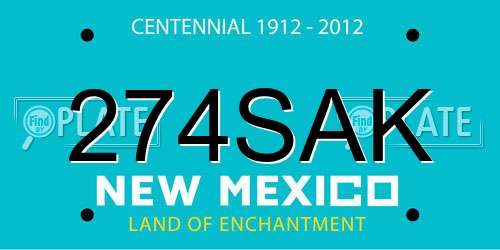 274SAK New Mexico License Plate