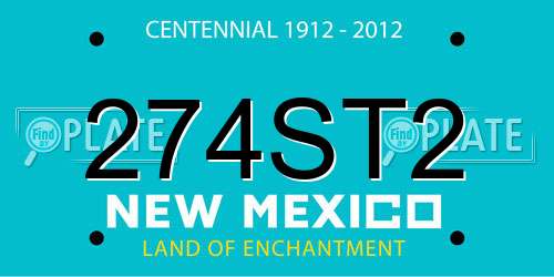 274ST2 New Mexico License Plate