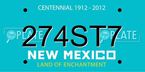 274ST7 New Mexico License Plate