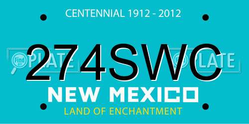 274SWC New Mexico License Plate
