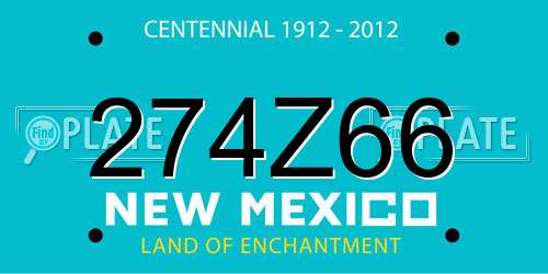 274Z66 New Mexico License Plate