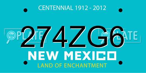 274ZG6 New Mexico License Plate