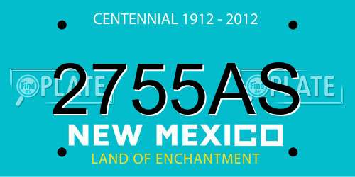 2755AS New Mexico License Plate