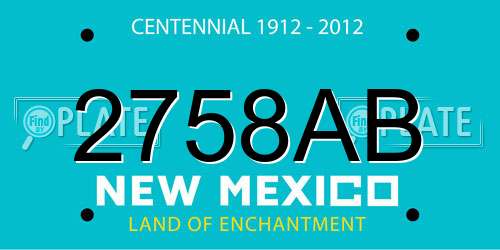 2758AB New Mexico License Plate