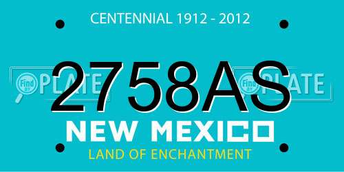 2758AS New Mexico License Plate