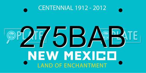 275BAB New Mexico License Plate