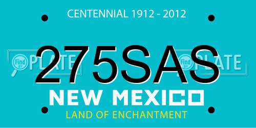 275SAS New Mexico License Plate