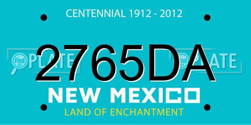2765DA New Mexico License Plate