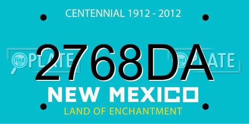 2768DA New Mexico License Plate