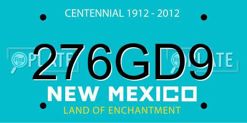 276GD9 New Mexico License Plate
