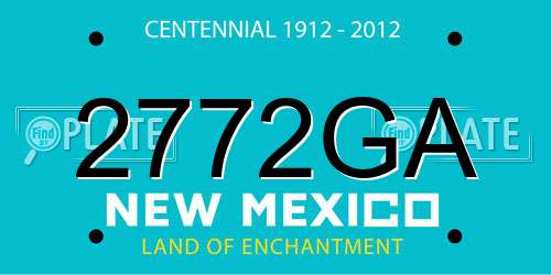 2772GA New Mexico License Plate