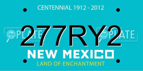 277RY2 New Mexico License Plate