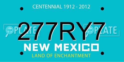 277RY7 New Mexico License Plate