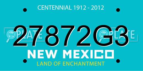 27872G3 New Mexico License Plate