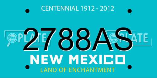 2788AS New Mexico License Plate