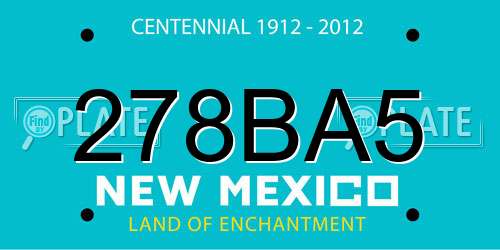278BA5 New Mexico License Plate