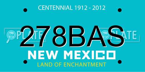 278BAS New Mexico License Plate